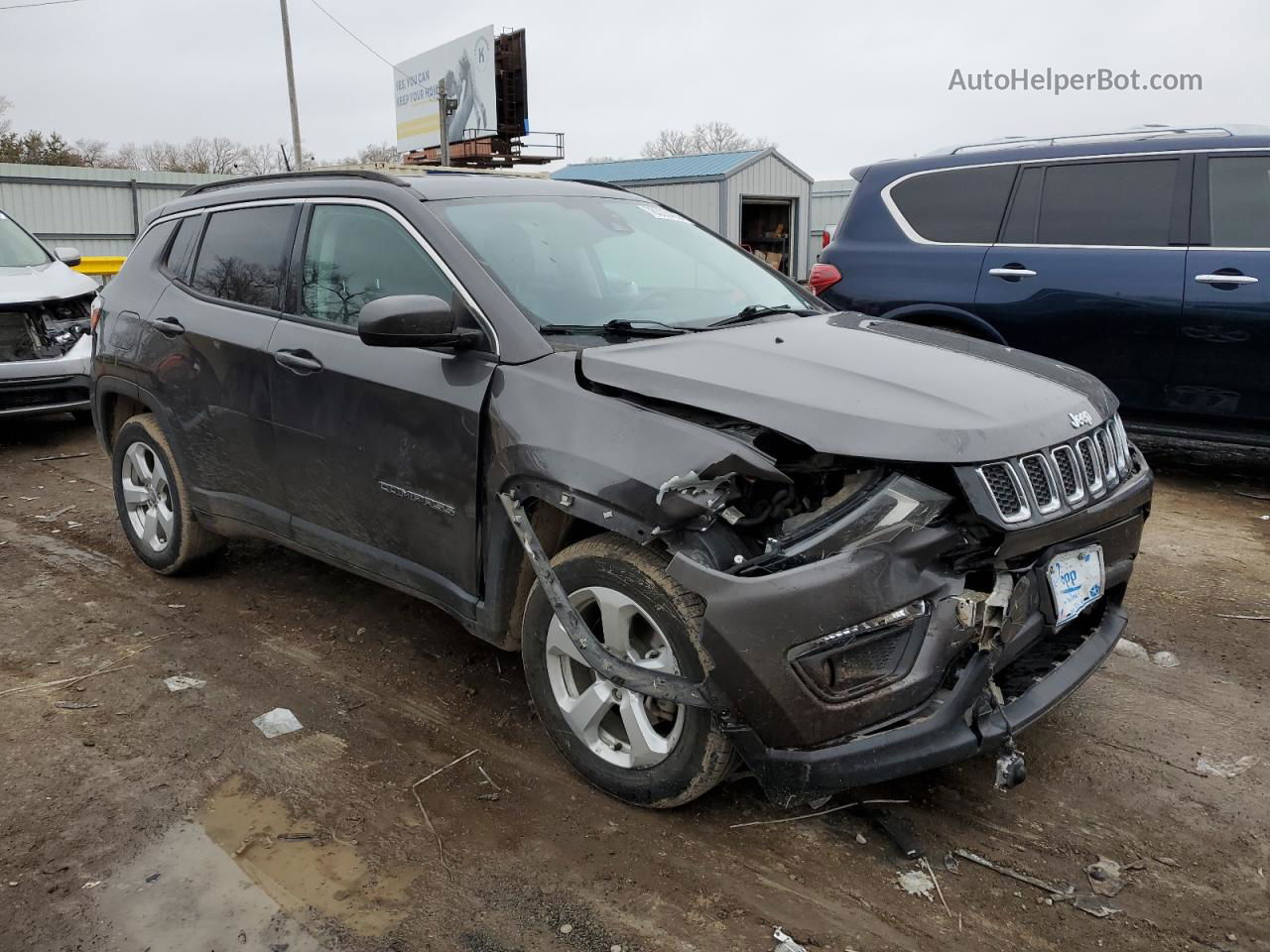 2018 Jeep Compass Latitude Gray vin: 3C4NJDBB6JT392768