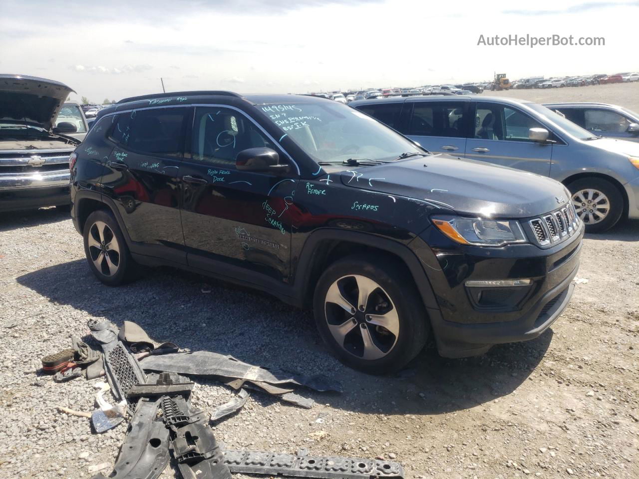 2018 Jeep Compass Latitude Black vin: 3C4NJDBB7JT108161