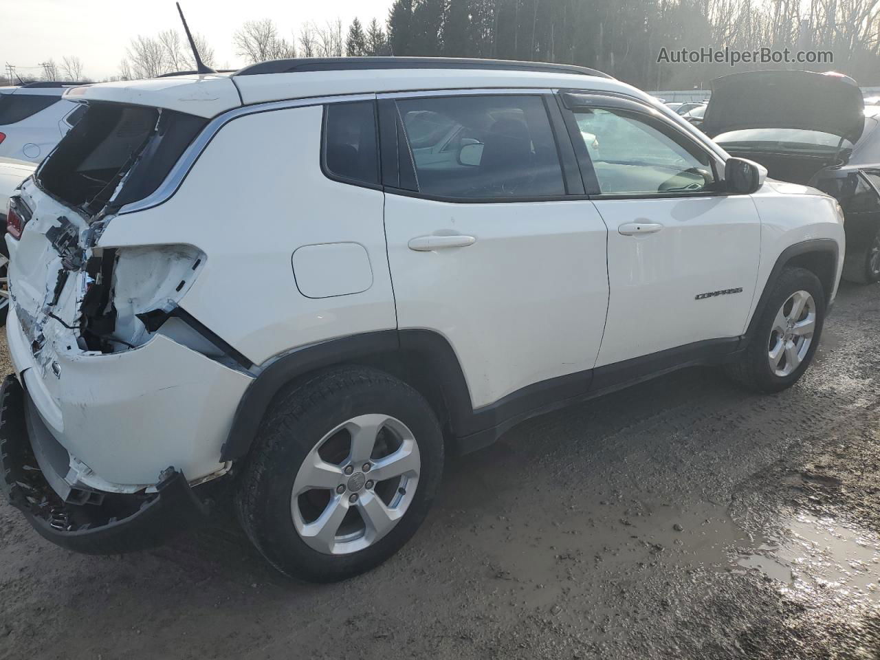 2018 Jeep Compass Latitude White vin: 3C4NJDBB7JT436082