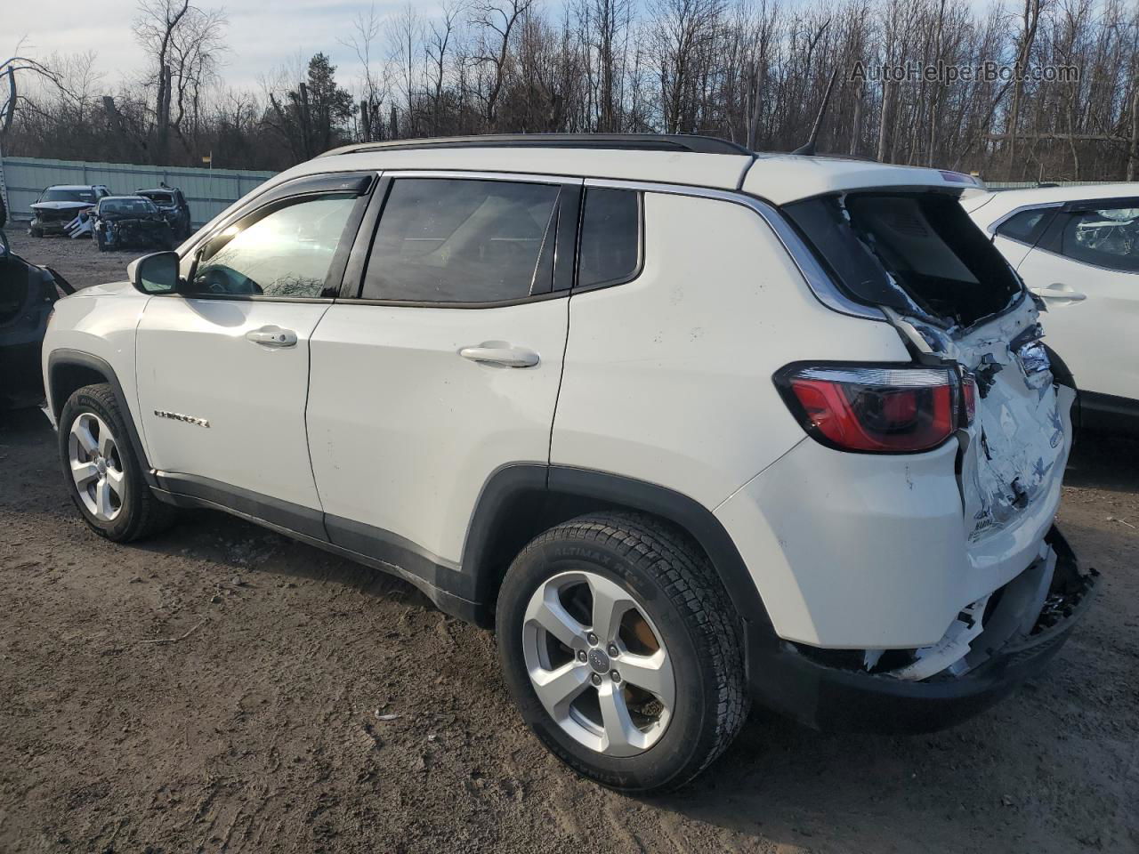 2018 Jeep Compass Latitude White vin: 3C4NJDBB7JT436082