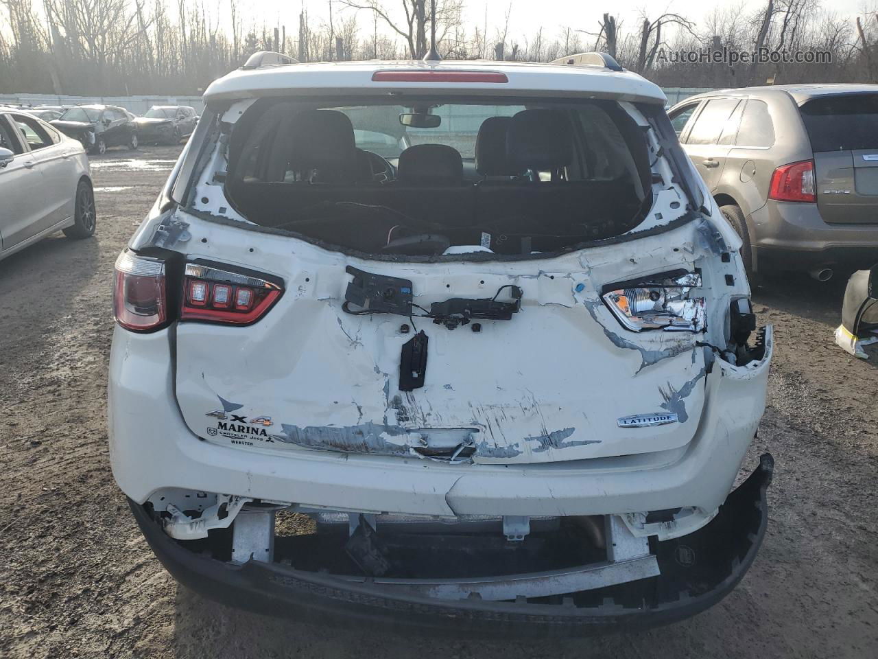 2018 Jeep Compass Latitude White vin: 3C4NJDBB7JT436082