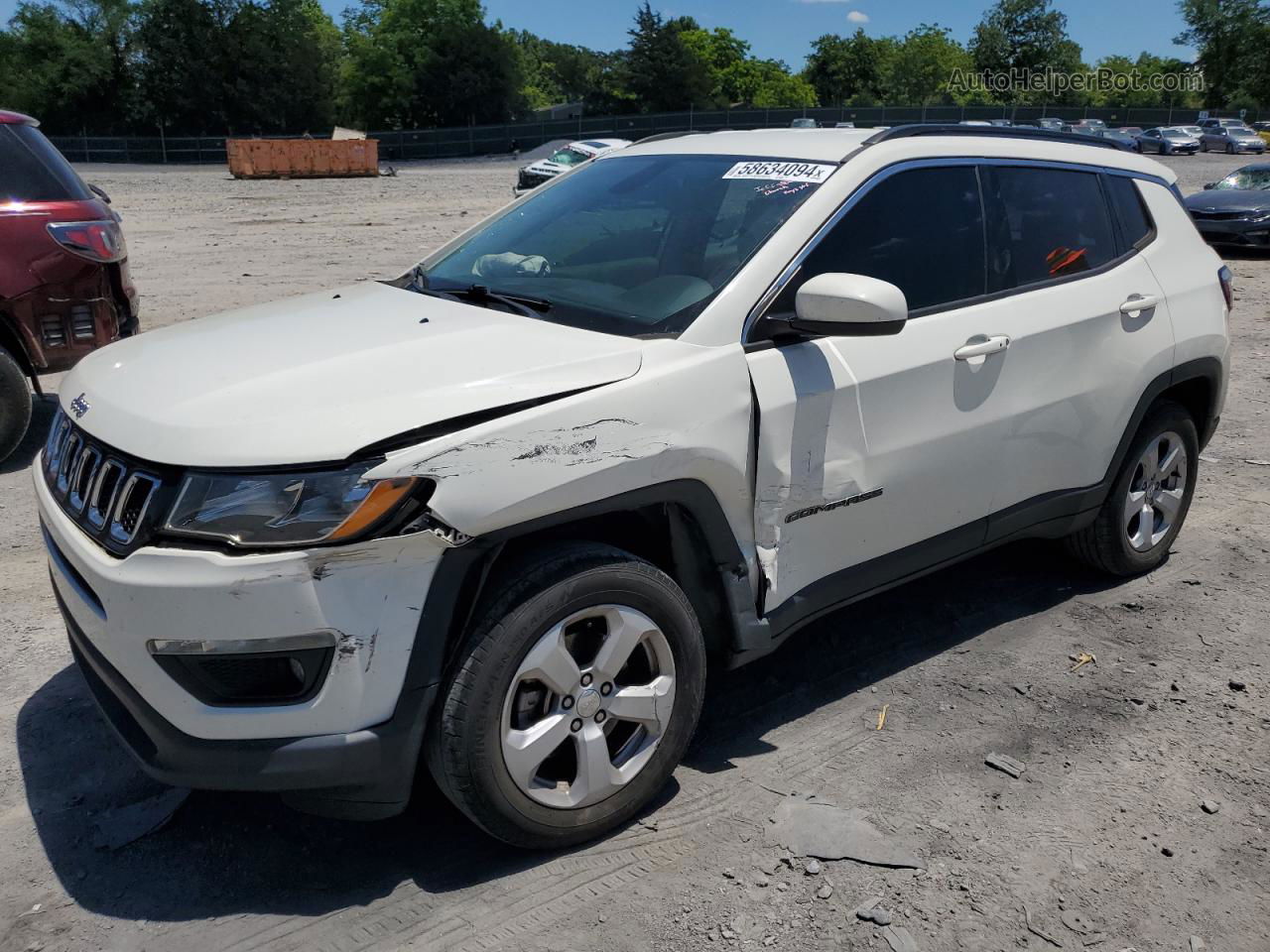 2018 Jeep Compass Latitude Белый vin: 3C4NJDBB8JT249935