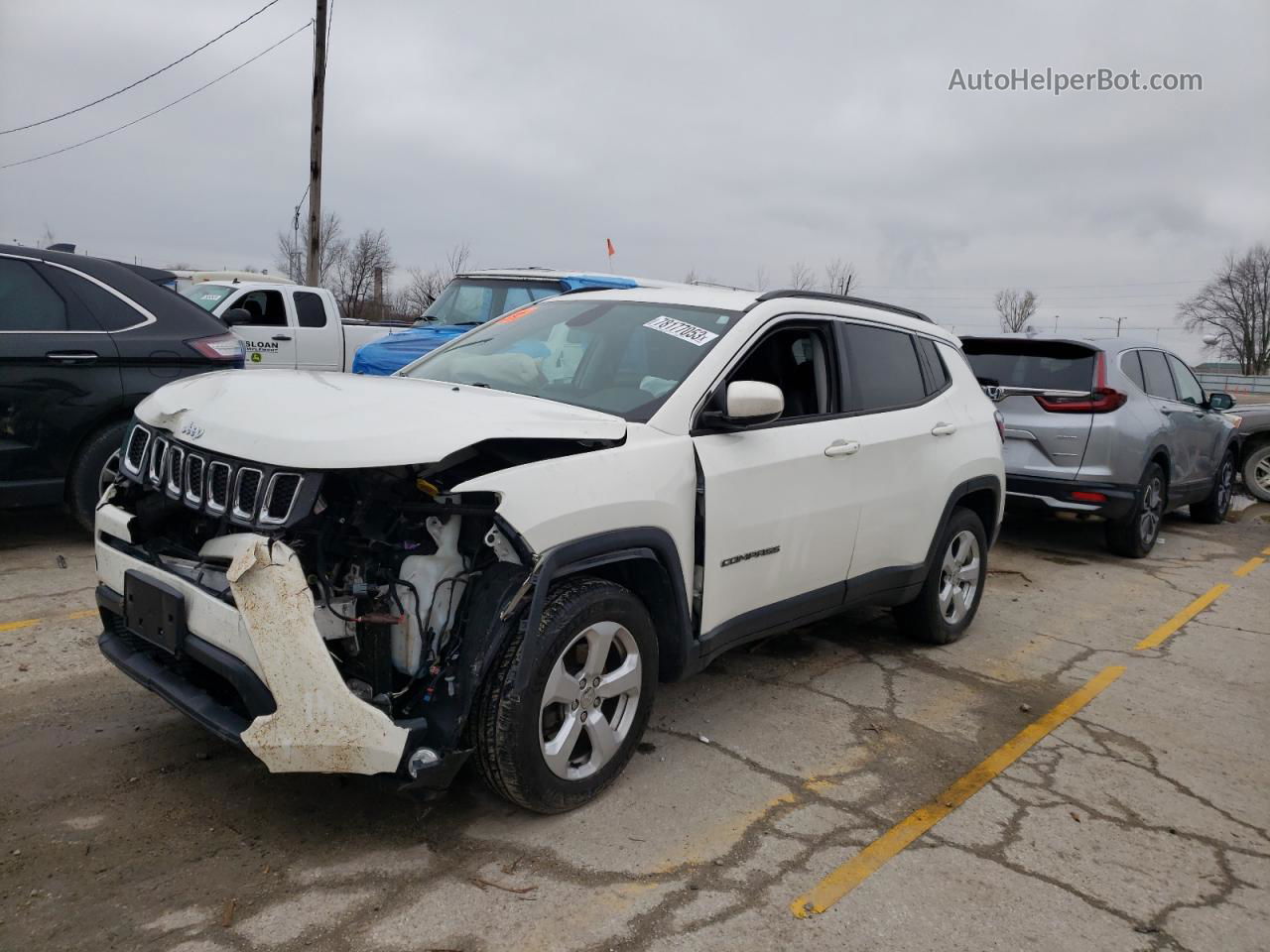 2018 Jeep Compass Latitude White vin: 3C4NJDBB9JT415427