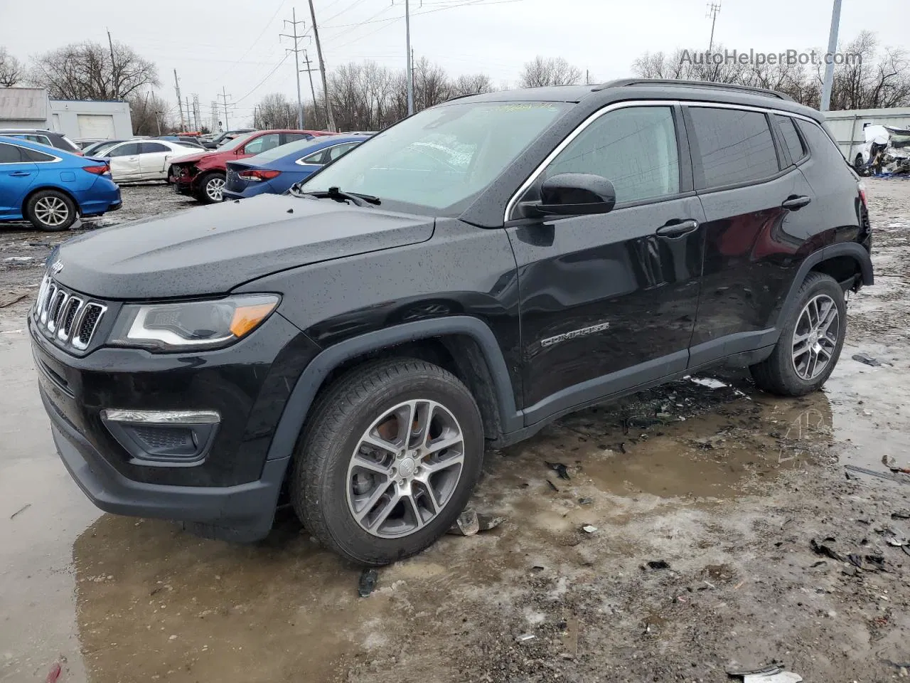 2018 Jeep Compass Latitude Черный vin: 3C4NJDBBXJT408776