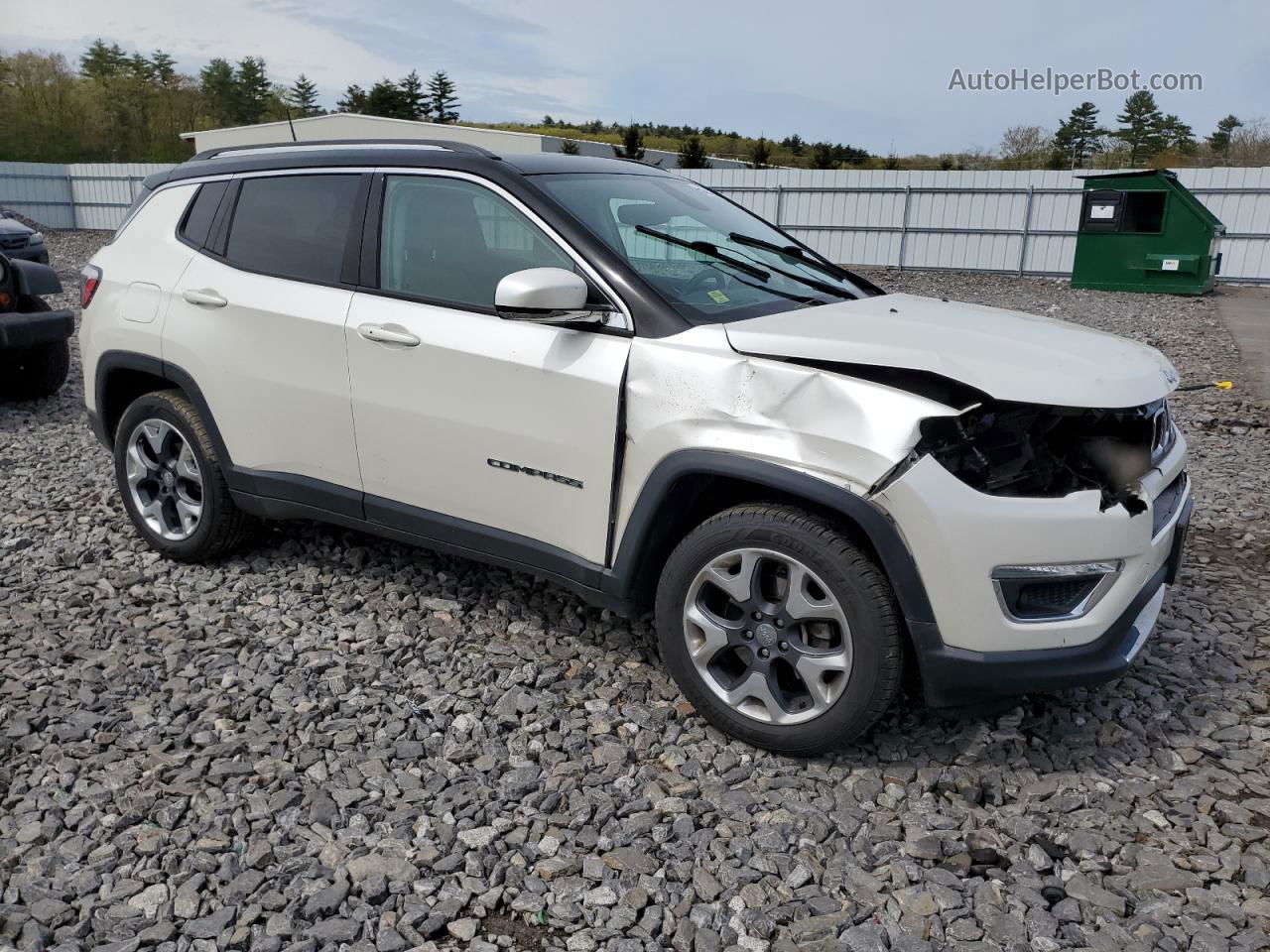 2018 Jeep Compass Limited White vin: 3C4NJDCB5JT373868