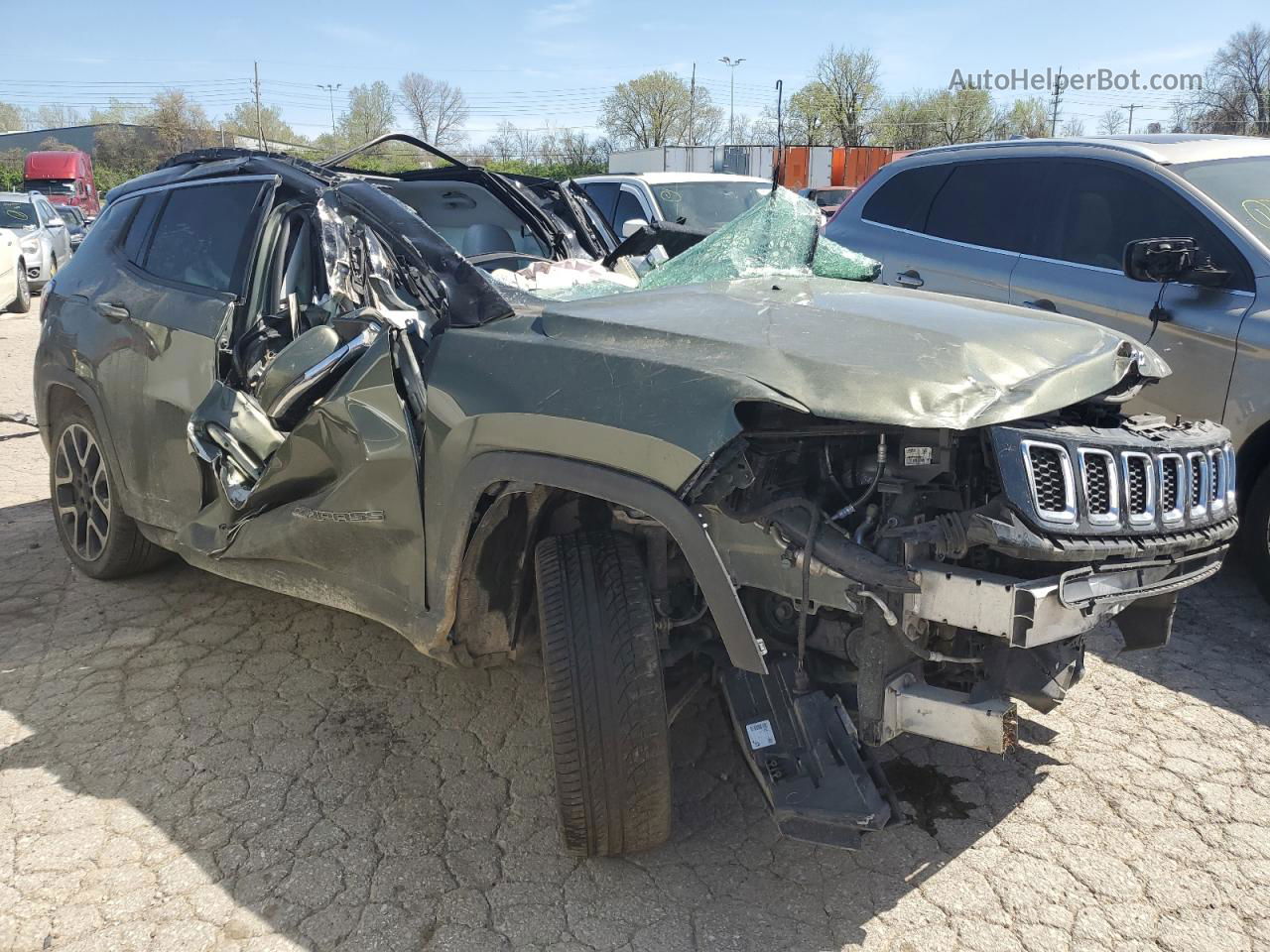 2018 Jeep Compass Limited Green vin: 3C4NJDCB6JT306843