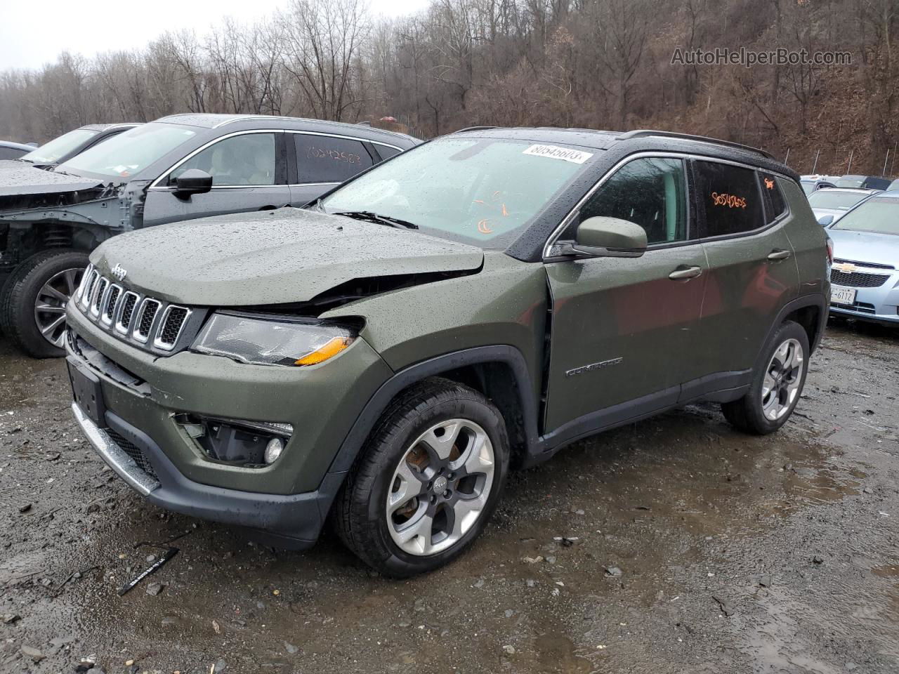 2018 Jeep Compass Limited Green vin: 3C4NJDCB9JT435062