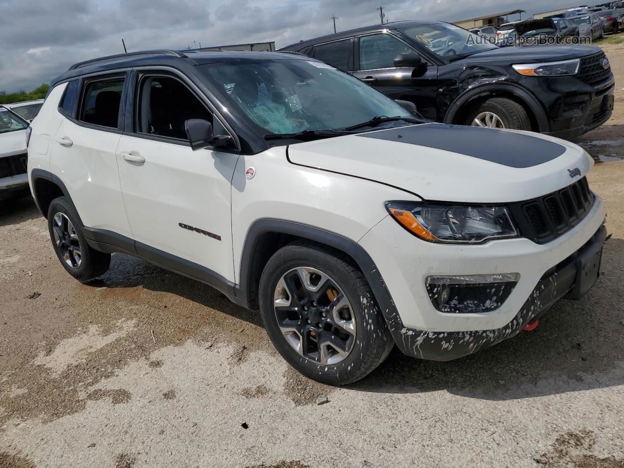 2018 Jeep Compass Trailhawk White vin: 3C4NJDDB2JT231699