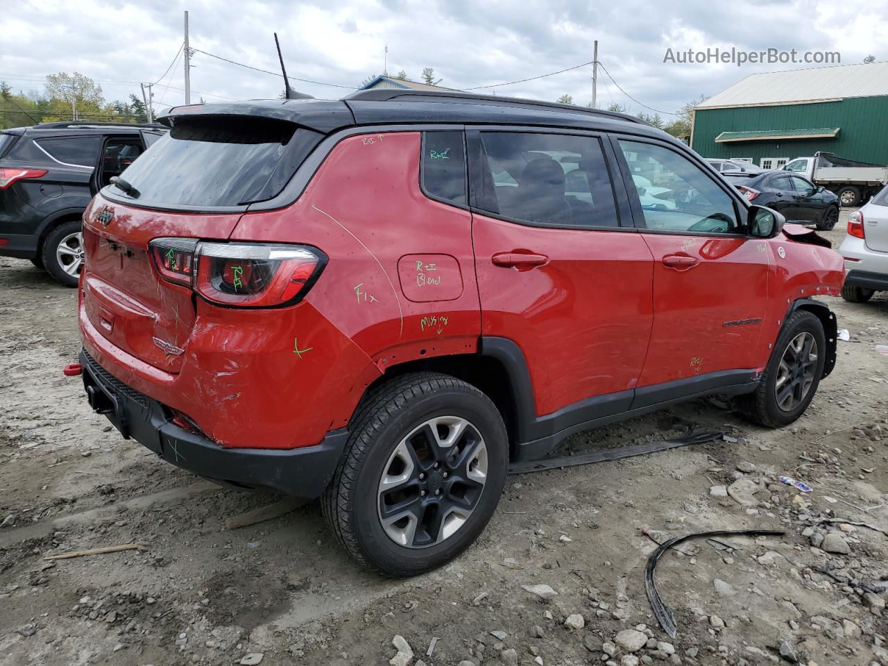 2018 Jeep Compass Trailhawk Red vin: 3C4NJDDB4JT450955