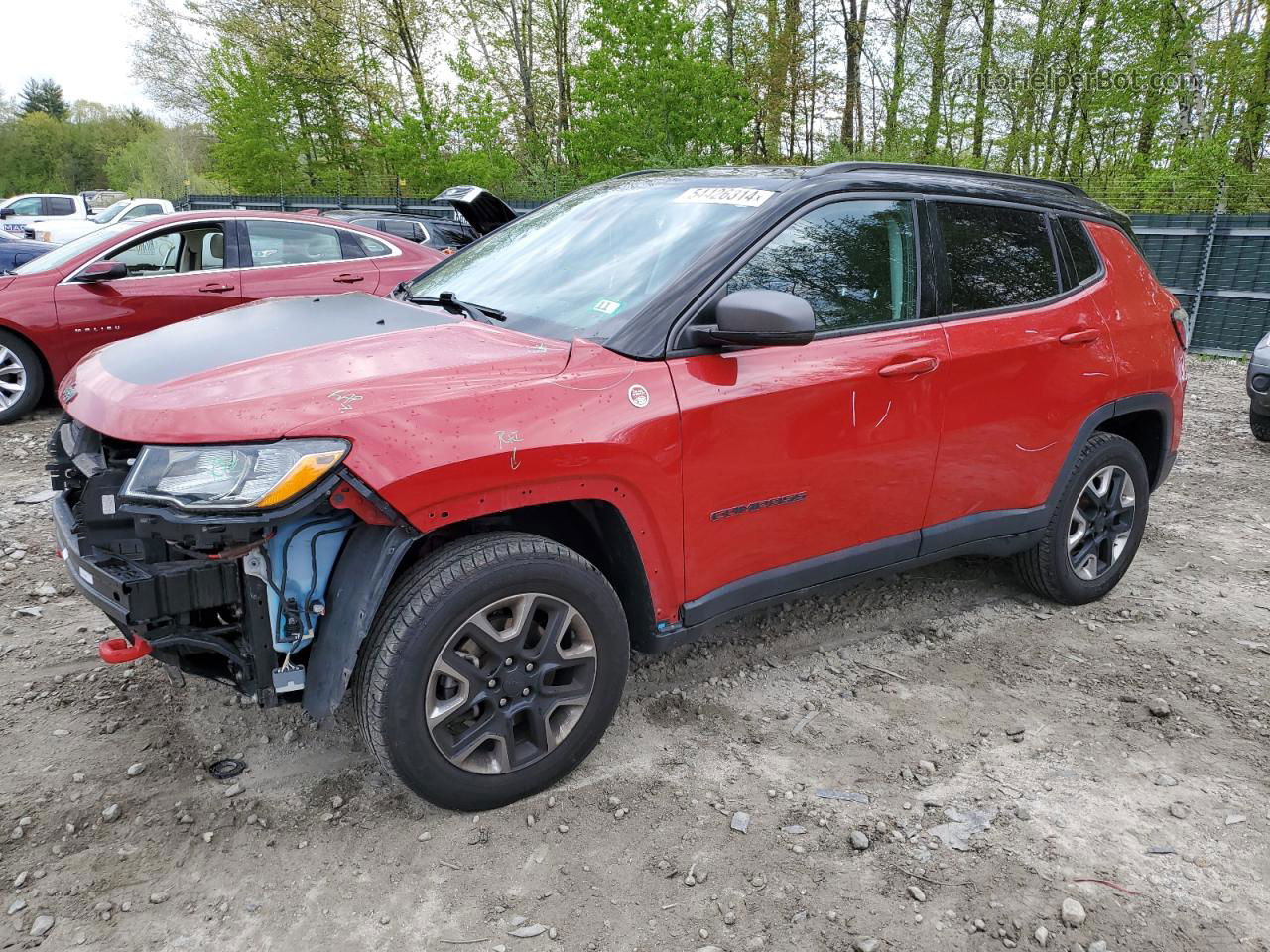 2018 Jeep Compass Trailhawk Red vin: 3C4NJDDB4JT450955