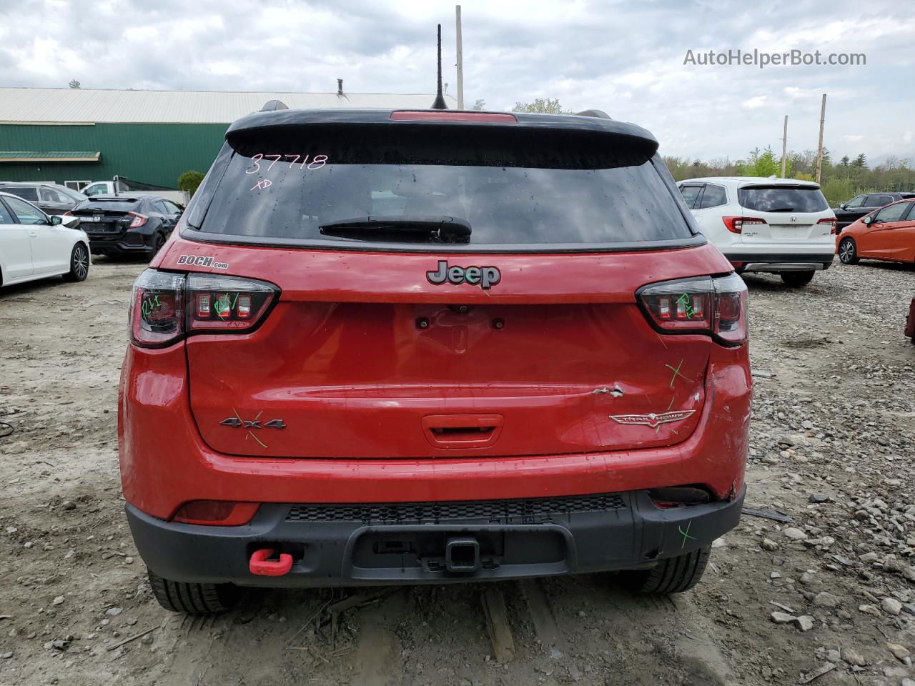 2018 Jeep Compass Trailhawk Red vin: 3C4NJDDB4JT450955