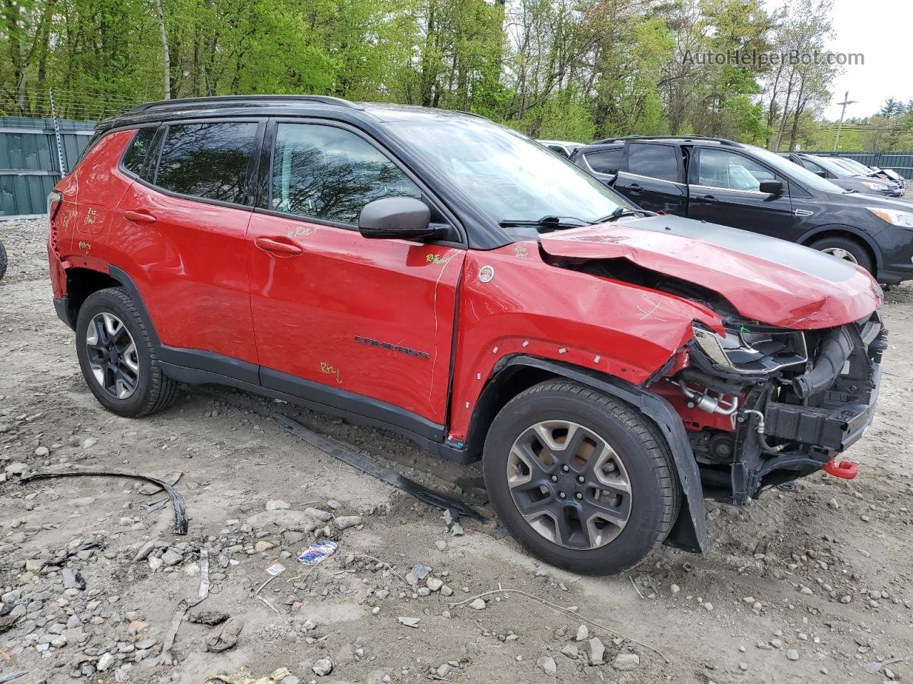 2018 Jeep Compass Trailhawk Red vin: 3C4NJDDB4JT450955