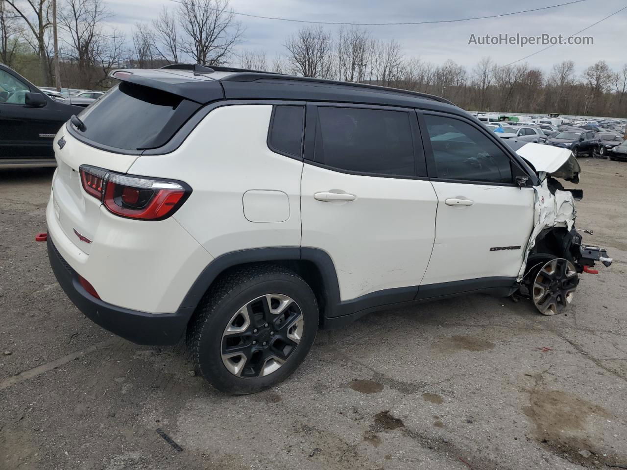 2018 Jeep Compass Trailhawk White vin: 3C4NJDDB7JT174545