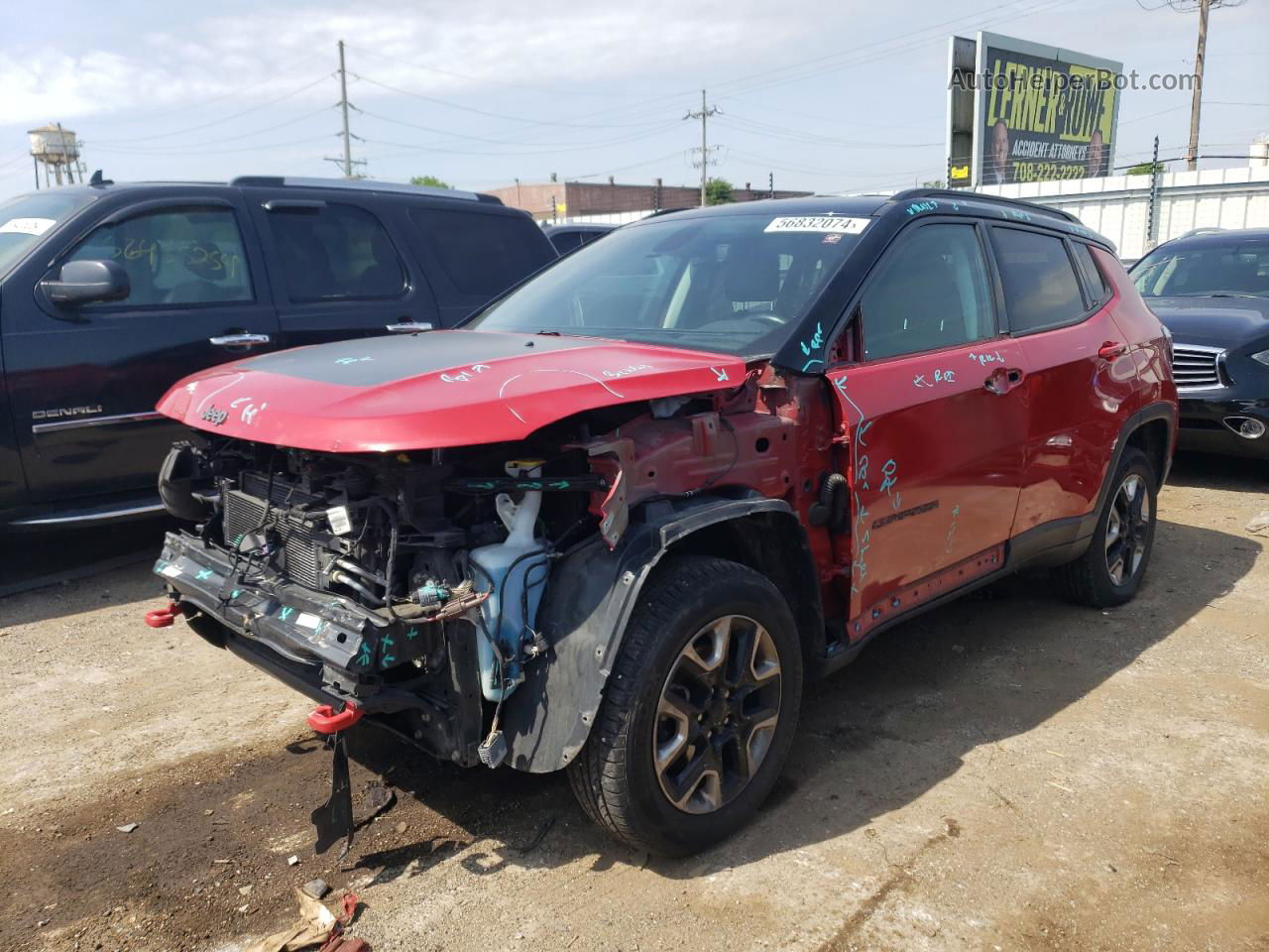 2018 Jeep Compass Trailhawk Red vin: 3C4NJDDB8JT451106