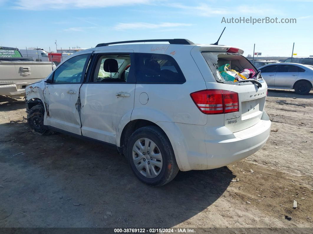 2016 Dodge Journey Se White vin: 3C4PDCAB0GT107938