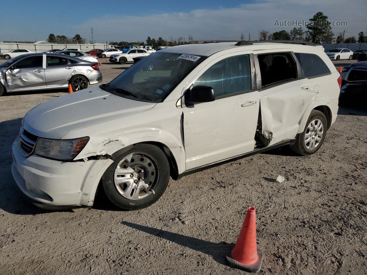 2016 Dodge Journey Se White vin: 3C4PDCAB0GT215153