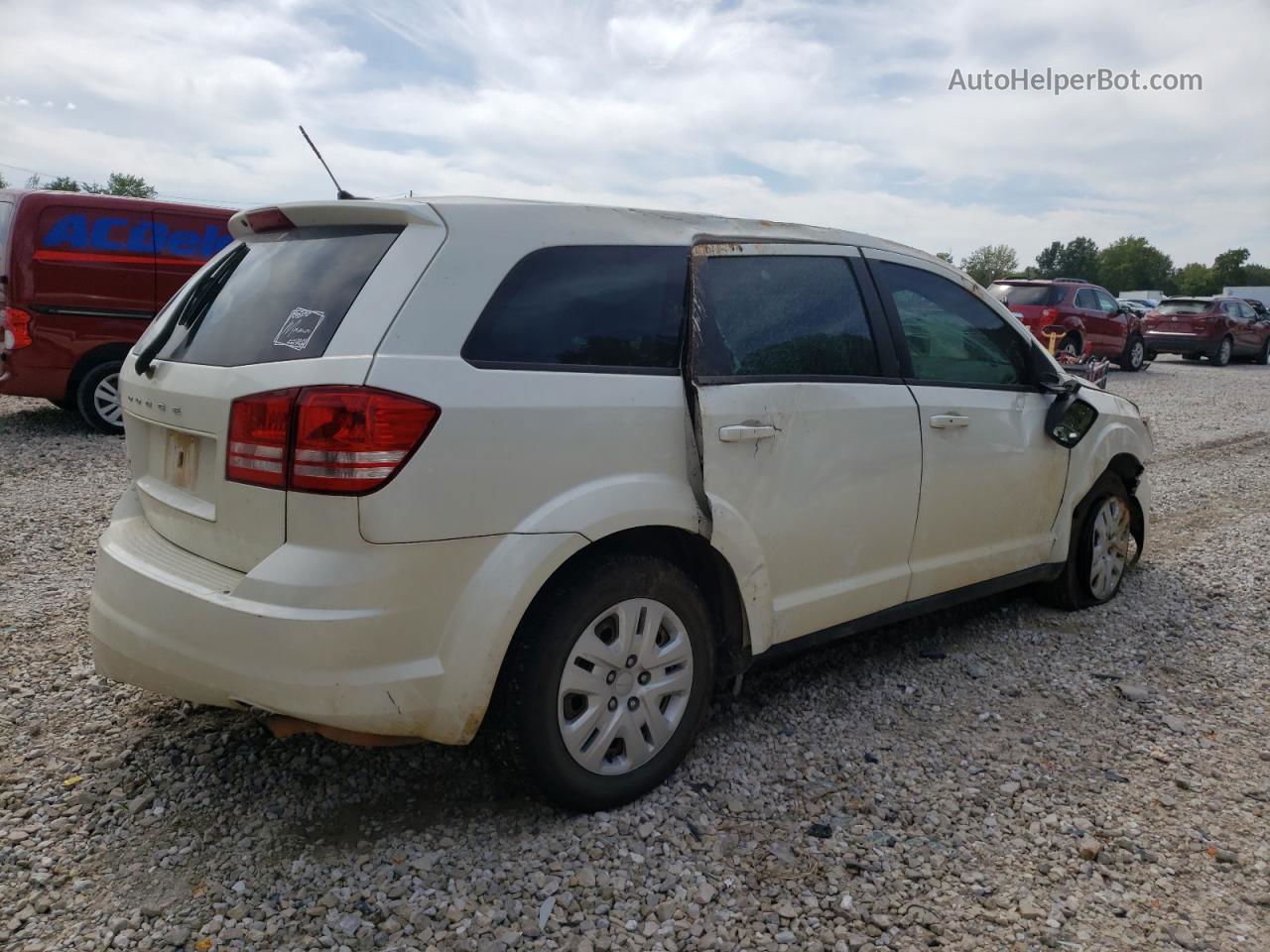 2014 Dodge Journey Se White vin: 3C4PDCAB1ET163948