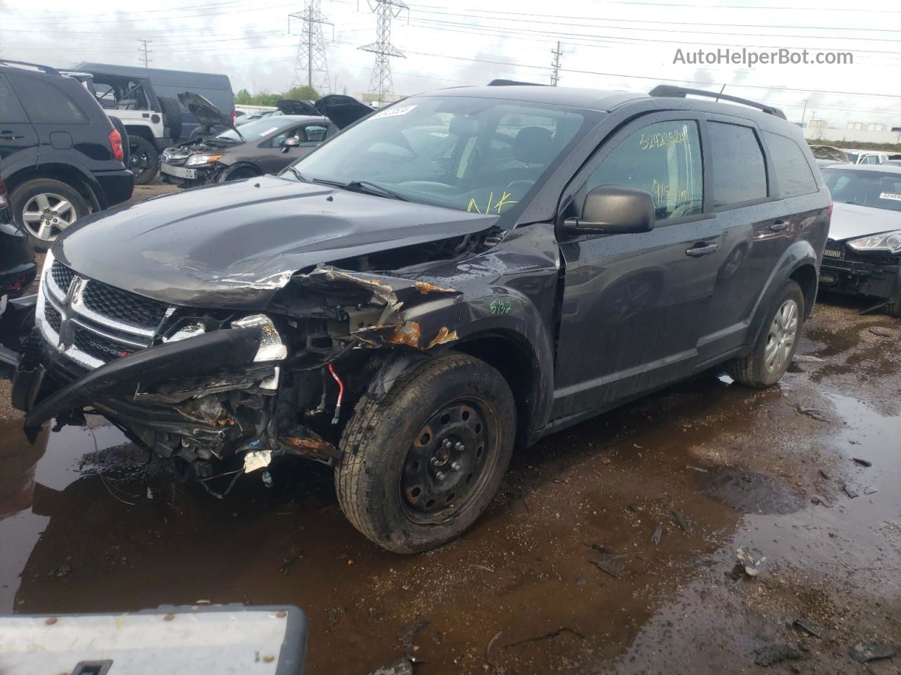 2017 Dodge Journey Se Черный vin: 3C4PDCAB1HT551539