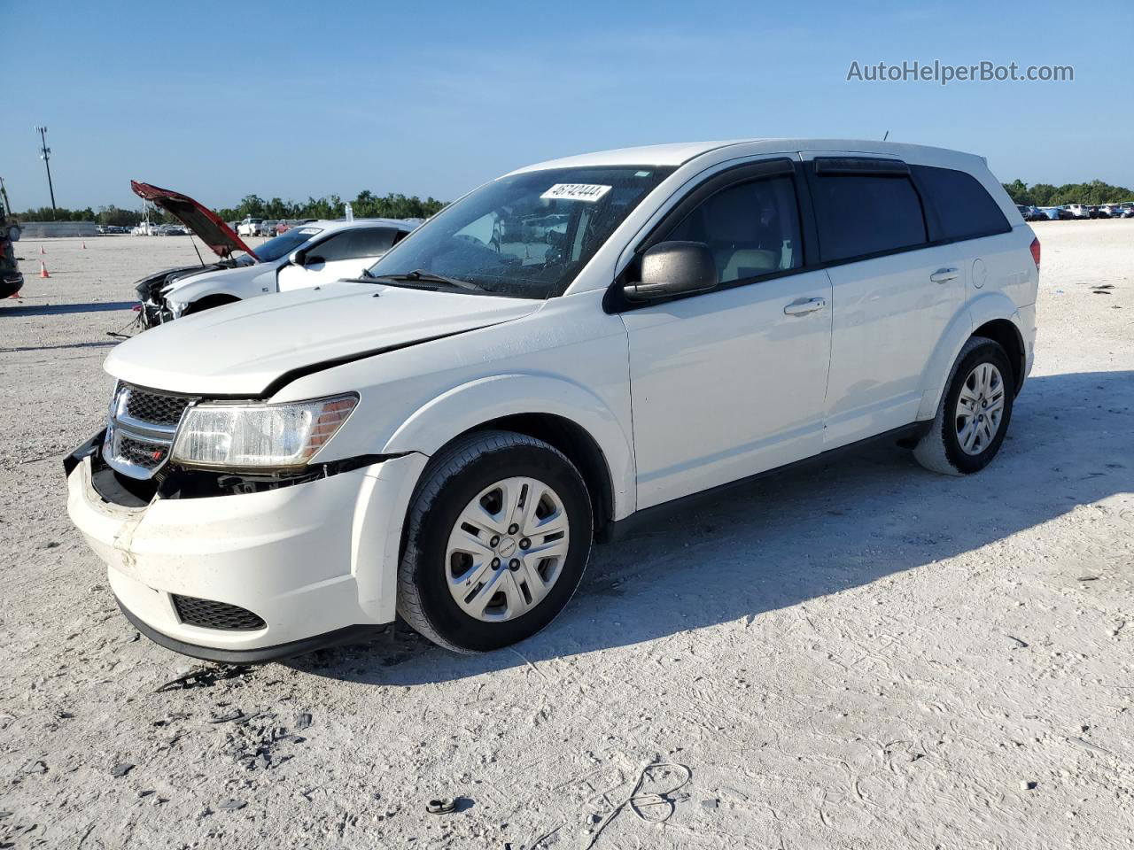 2014 Dodge Journey Se White vin: 3C4PDCAB2ET193895