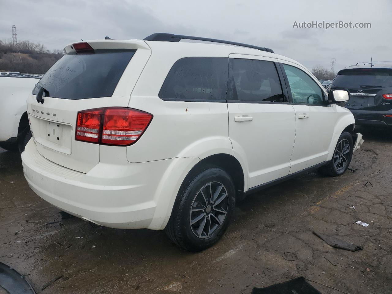 2017 Dodge Journey Se White vin: 3C4PDCAB2HT600067