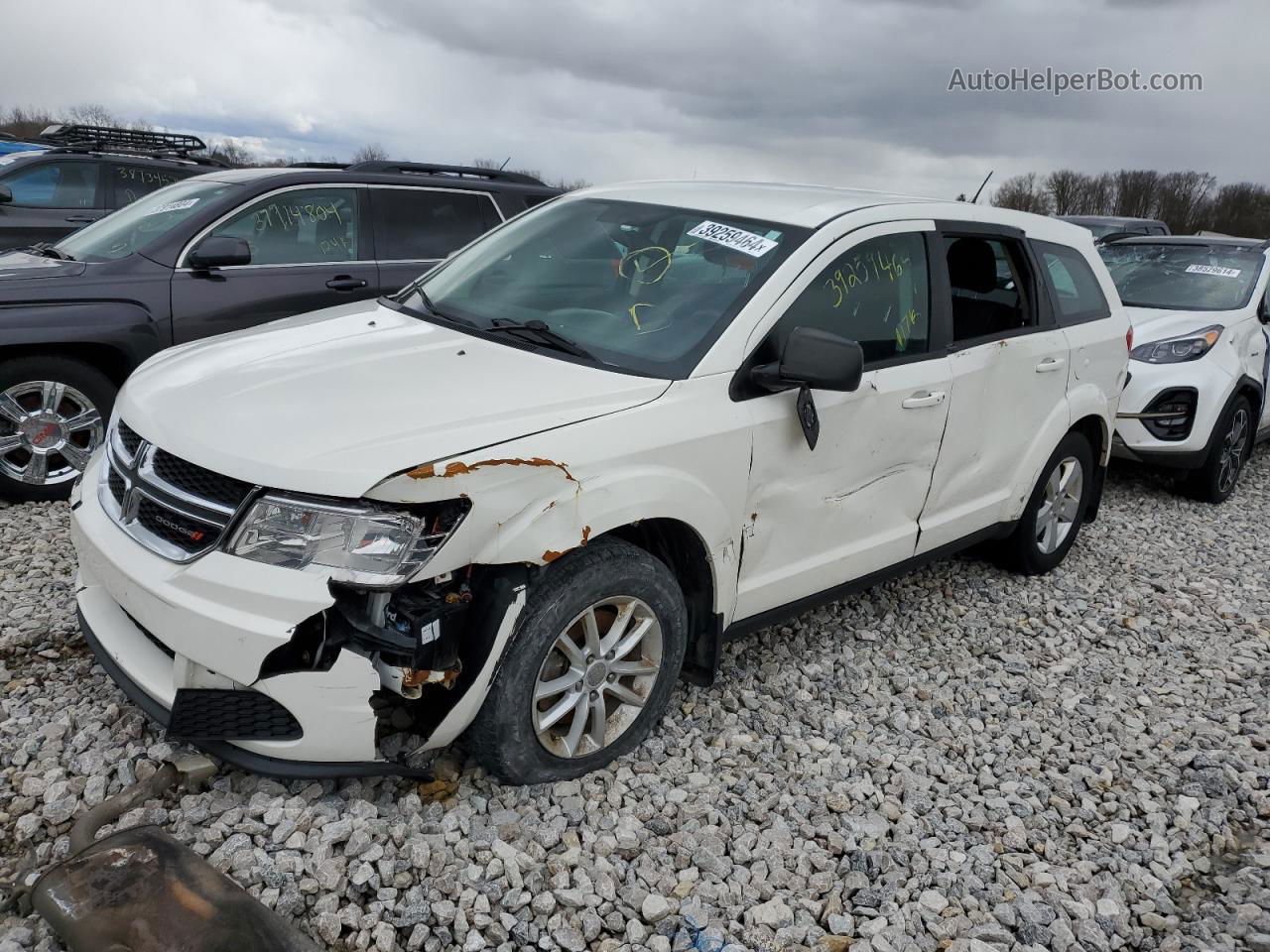 2014 Dodge Journey Se Белый vin: 3C4PDCAB3ET153549