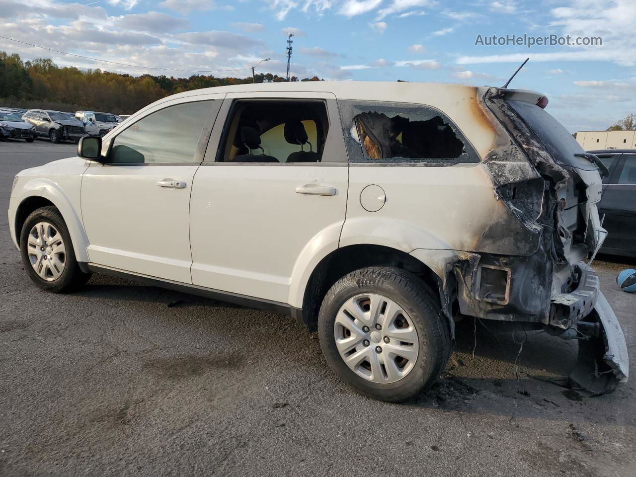 2015 Dodge Journey Se White vin: 3C4PDCAB4FT595712