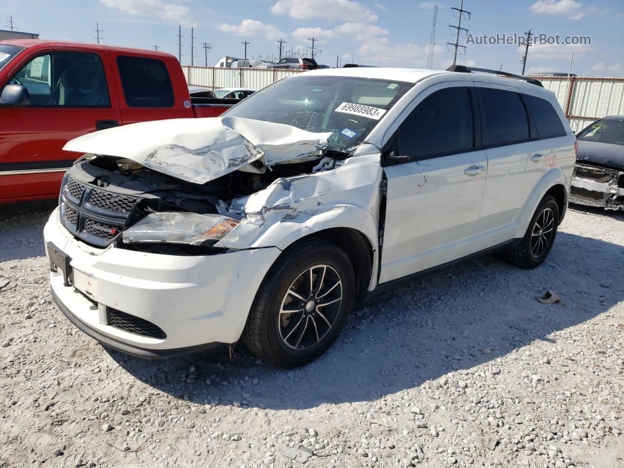 2017 Dodge Journey Se White vin: 3C4PDCAB5HT582745