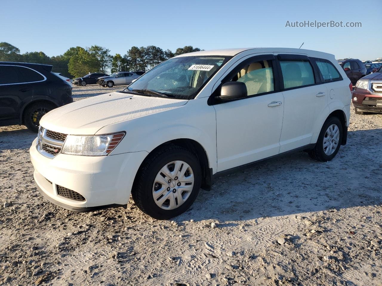 2014 Dodge Journey Se White vin: 3C4PDCAB7ET134647