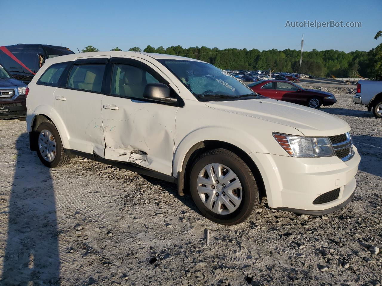 2014 Dodge Journey Se White vin: 3C4PDCAB7ET134647