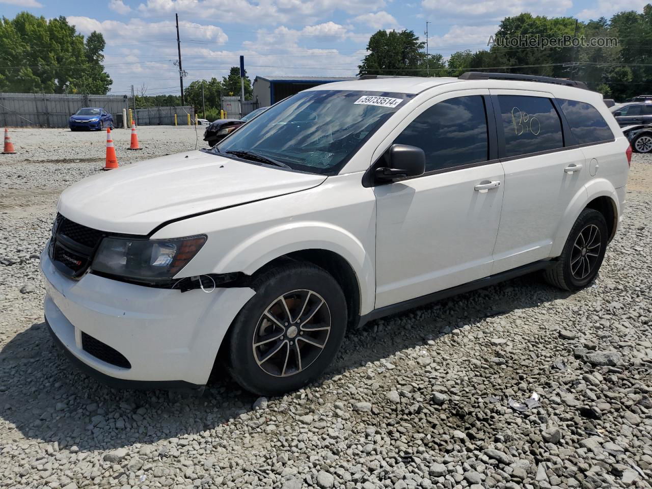 2017 Dodge Journey Se White vin: 3C4PDCAB9HT707410