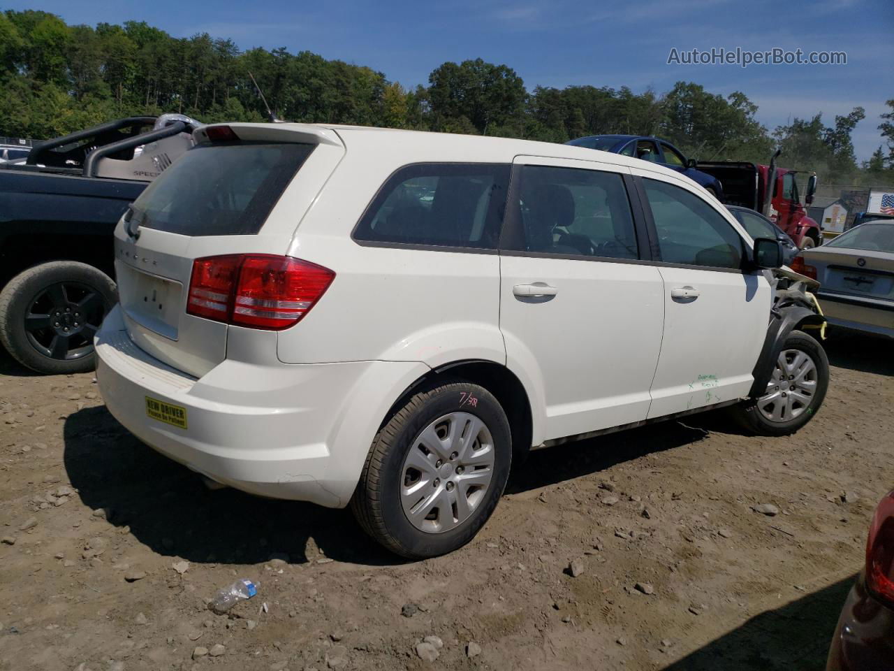 2014 Dodge Journey Se White vin: 3C4PDCABXET116787