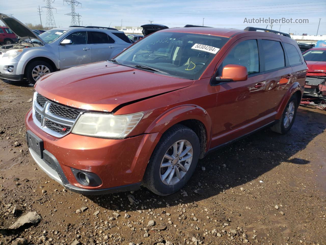 2014 Dodge Journey Sxt Red vin: 3C4PDCBB1ET144041