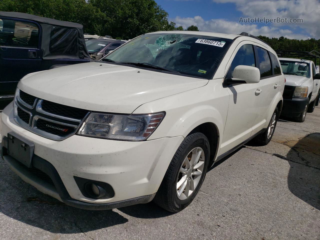 2014 Dodge Journey Sxt White vin: 3C4PDCBG1ET142611