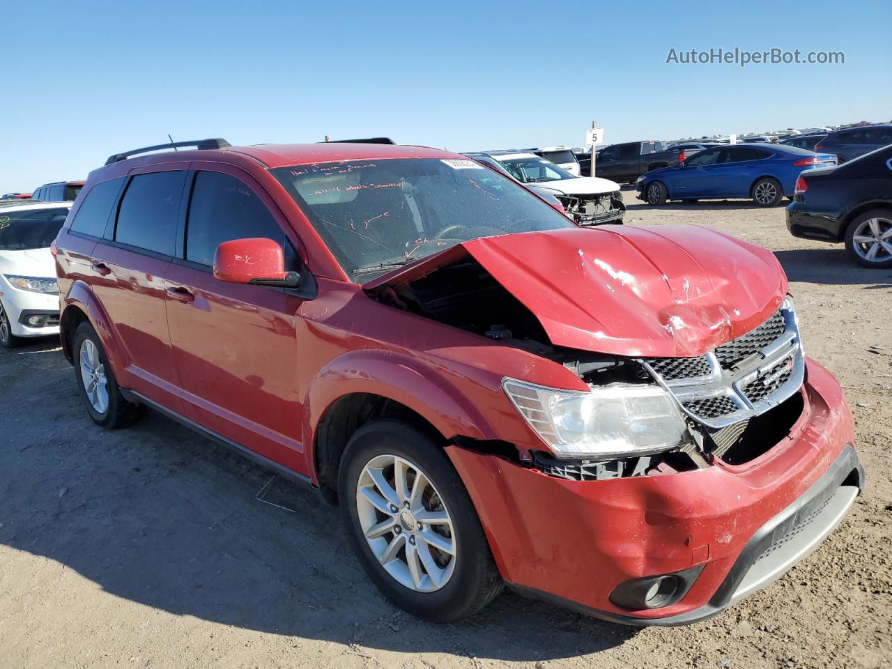 2014 Dodge Journey Sxt Красный vin: 3C4PDCBG1ET178007