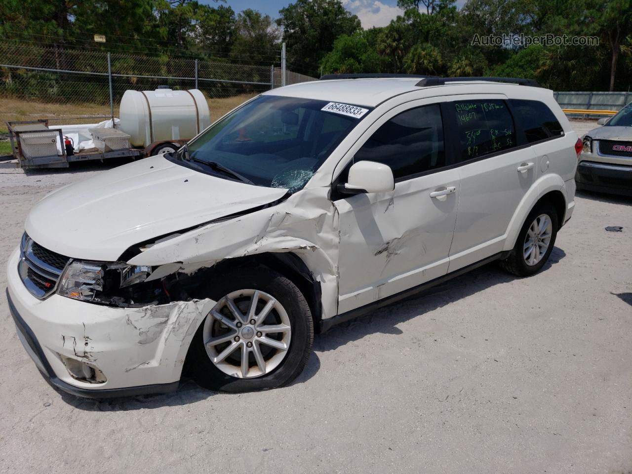 2014 Dodge Journey Sxt White vin: 3C4PDCBG1ET303653