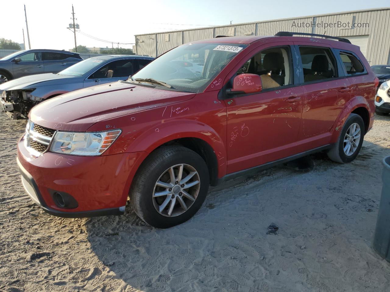 2015 Dodge Journey Sxt Red vin: 3C4PDCBG6FT524859