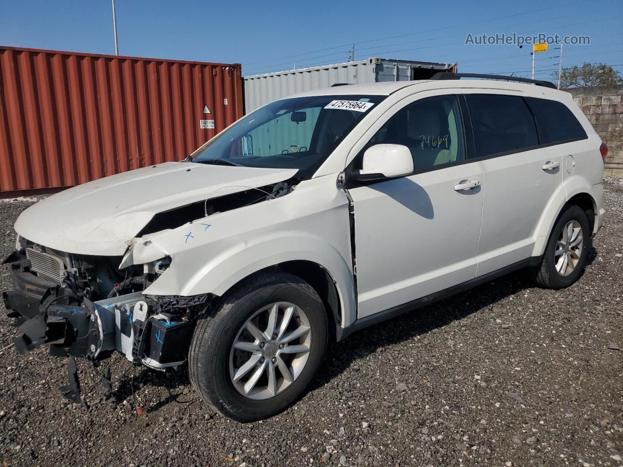 2014 Dodge Journey Sxt White vin: 3C4PDCBG8ET142704