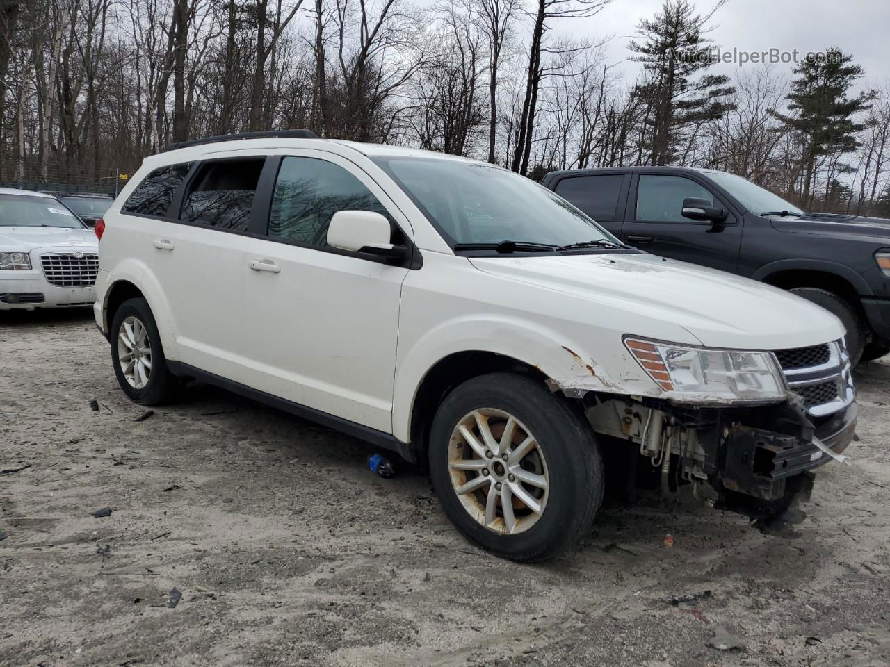 2014 Dodge Journey Sxt White vin: 3C4PDCBG9ET250605