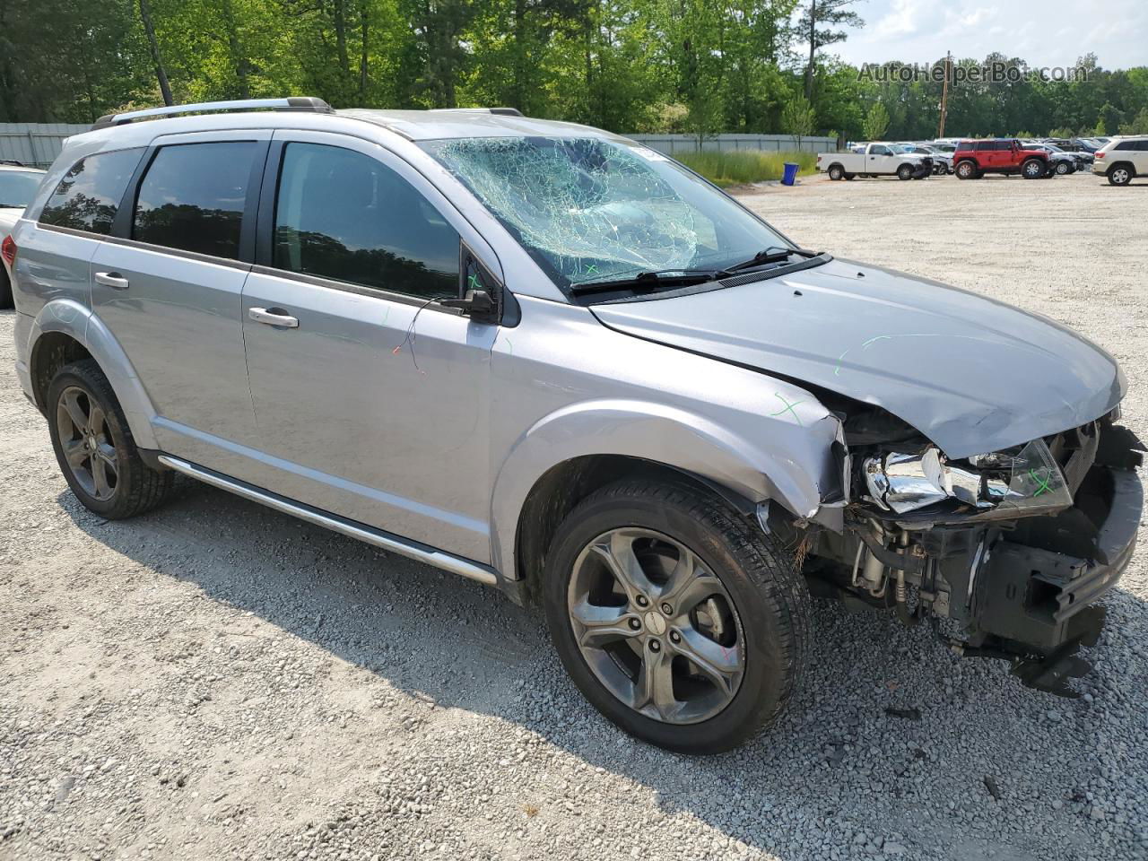 2015 Dodge Journey Crossroad Silver vin: 3C4PDCGB0FT688542