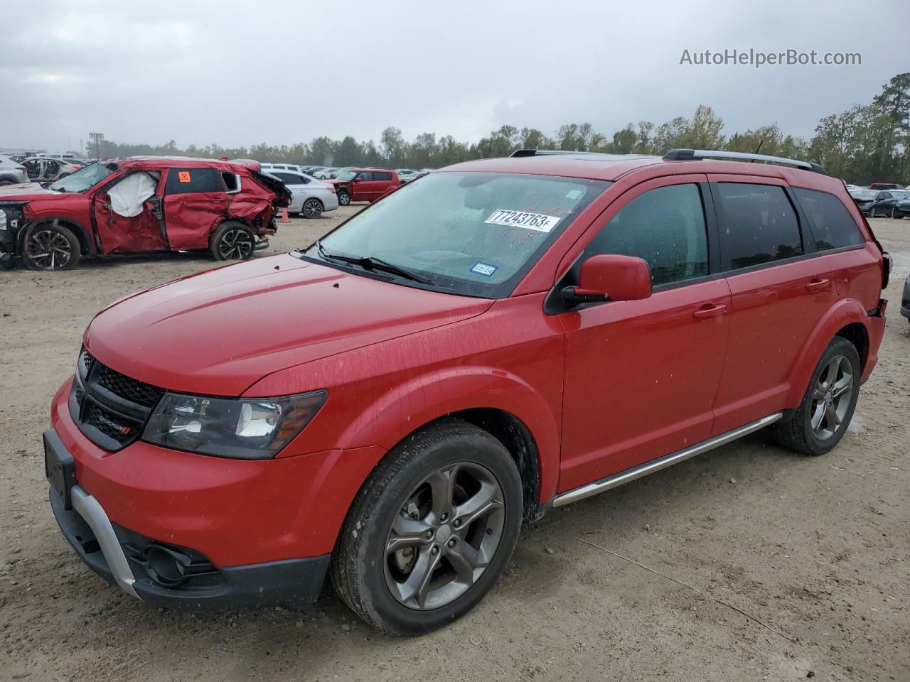 2016 Dodge Journey Crossroad Red vin: 3C4PDCGB1GT148795