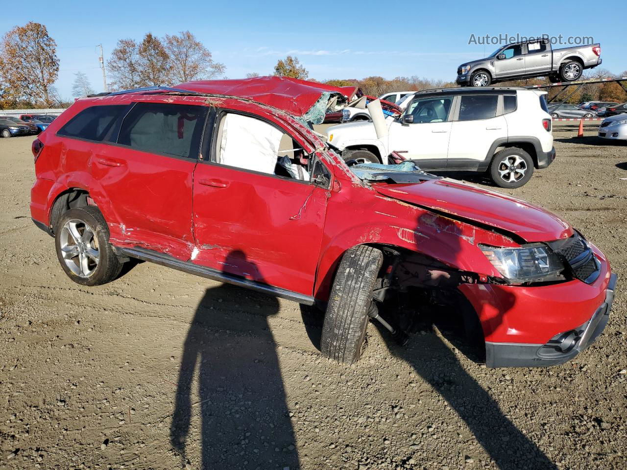 2017 Dodge Journey Crossroad Red vin: 3C4PDCGB1HT566047