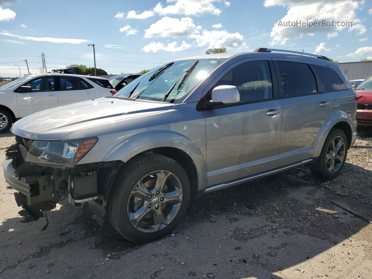 2016 Dodge Journey Crossroad Silver vin: 3C4PDCGB5GT107165