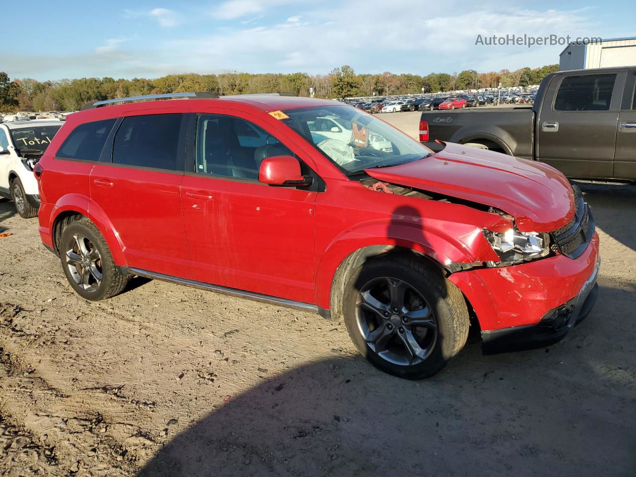 2016 Dodge Journey Crossroad Red vin: 3C4PDCGB5GT143275