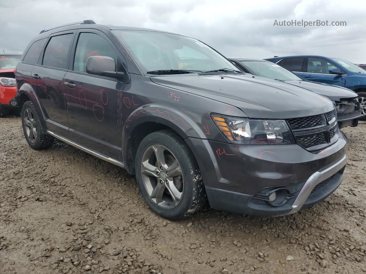 2016 Dodge Journey Crossroad Gray vin: 3C4PDCGB5GT199538