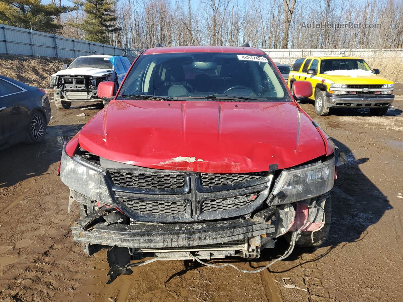 2017 Dodge Journey Crossroad Red vin: 3C4PDCGB5HT529843