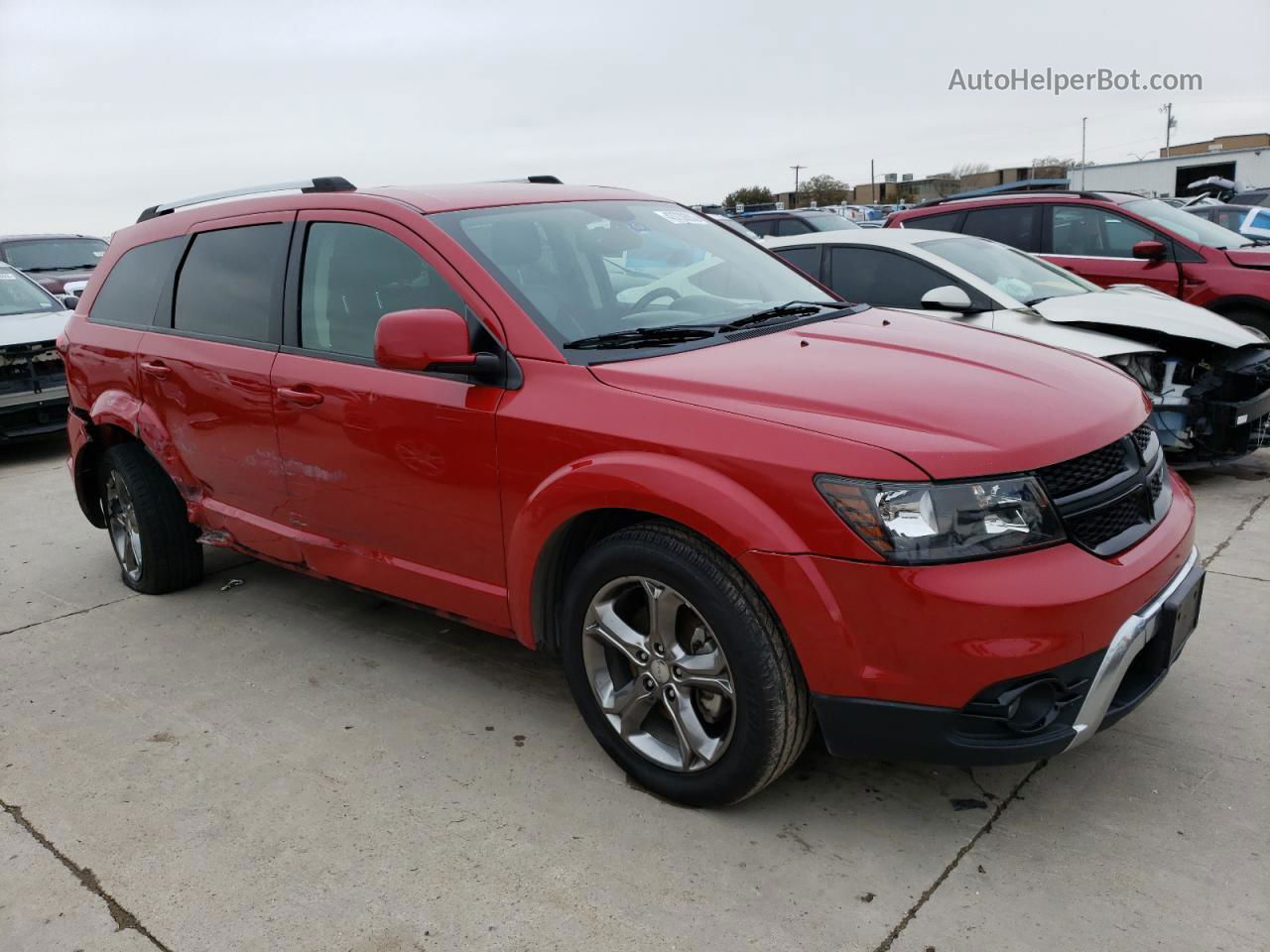 2016 Dodge Journey Crossroad Red vin: 3C4PDCGB7GT141656