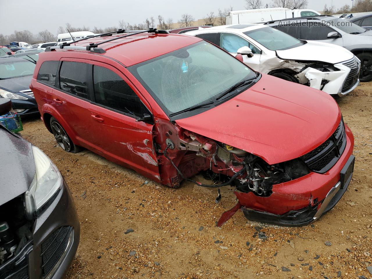 2017 Dodge Journey Crossroad Red vin: 3C4PDCGB7HT534736