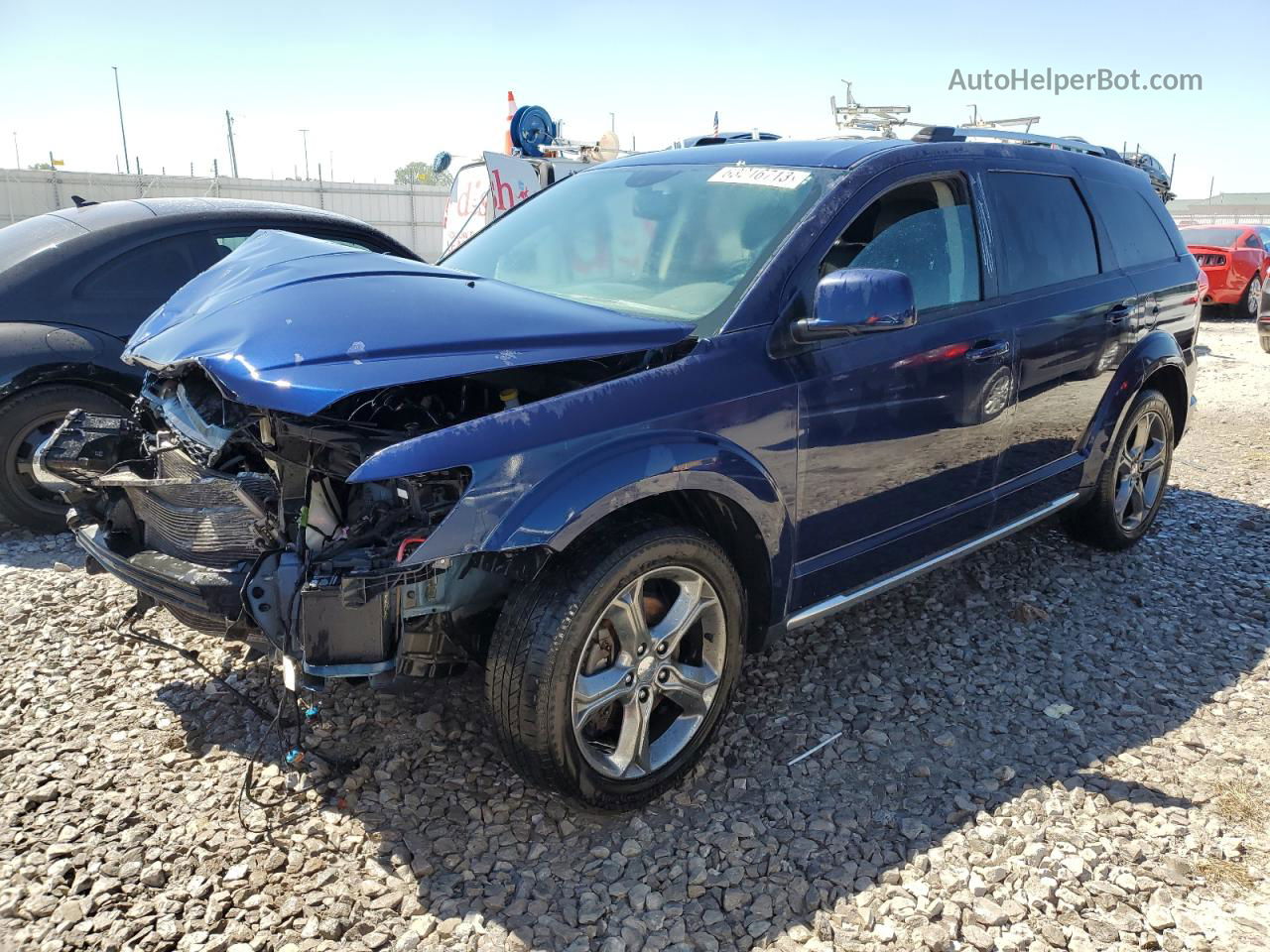 2017 Dodge Journey Crossroad Синий vin: 3C4PDCGBXHT653672