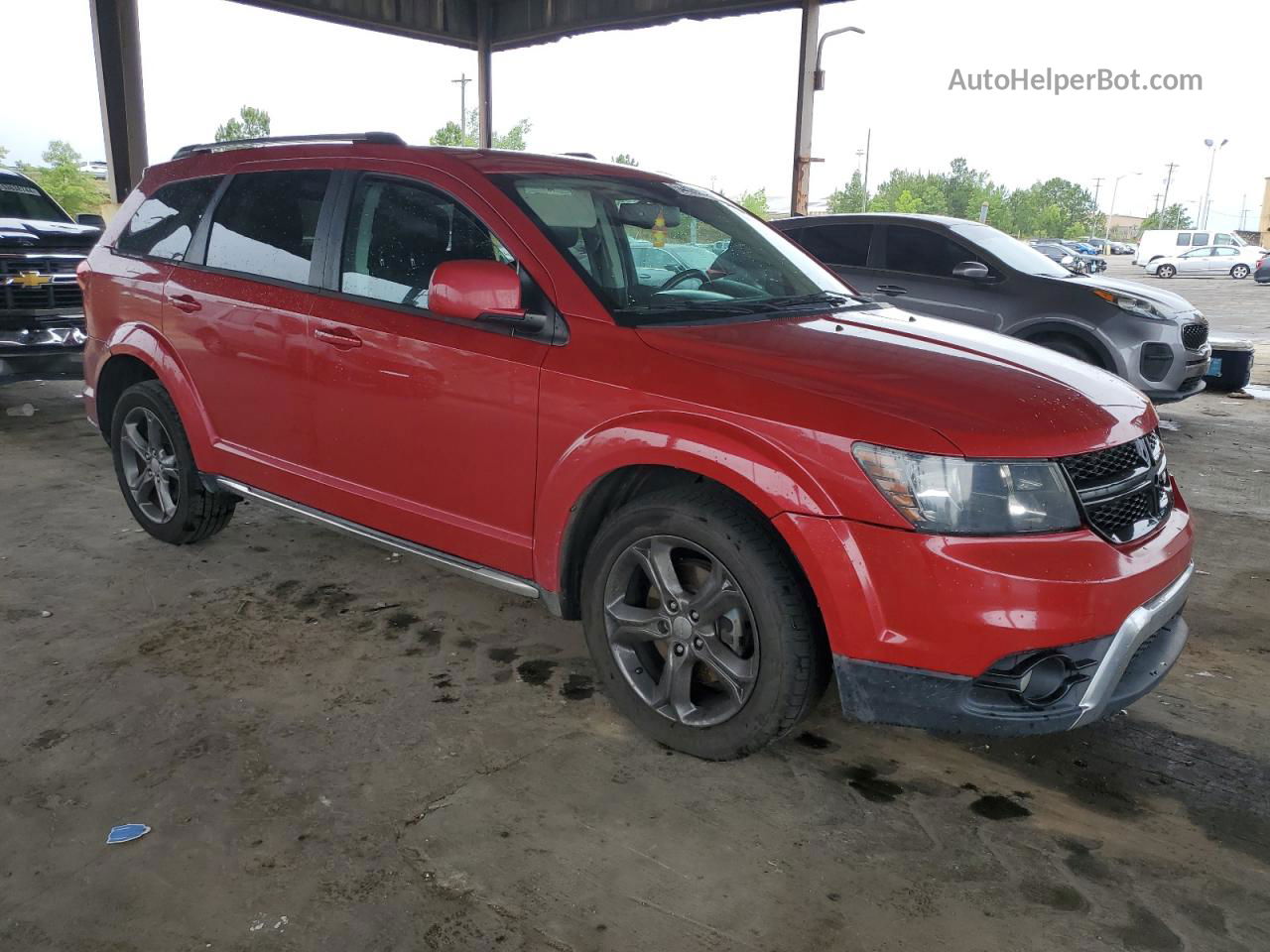 2015 Dodge Journey Crossroad Red vin: 3C4PDCGG0FT535235