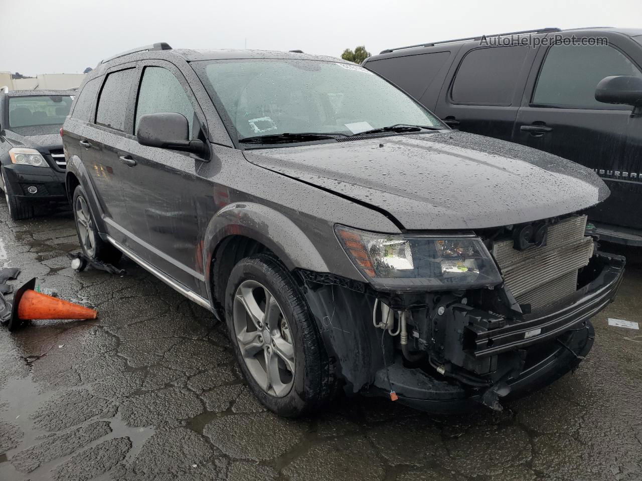 2017 Dodge Journey Crossroad Gray vin: 3C4PDCGG3HT501969